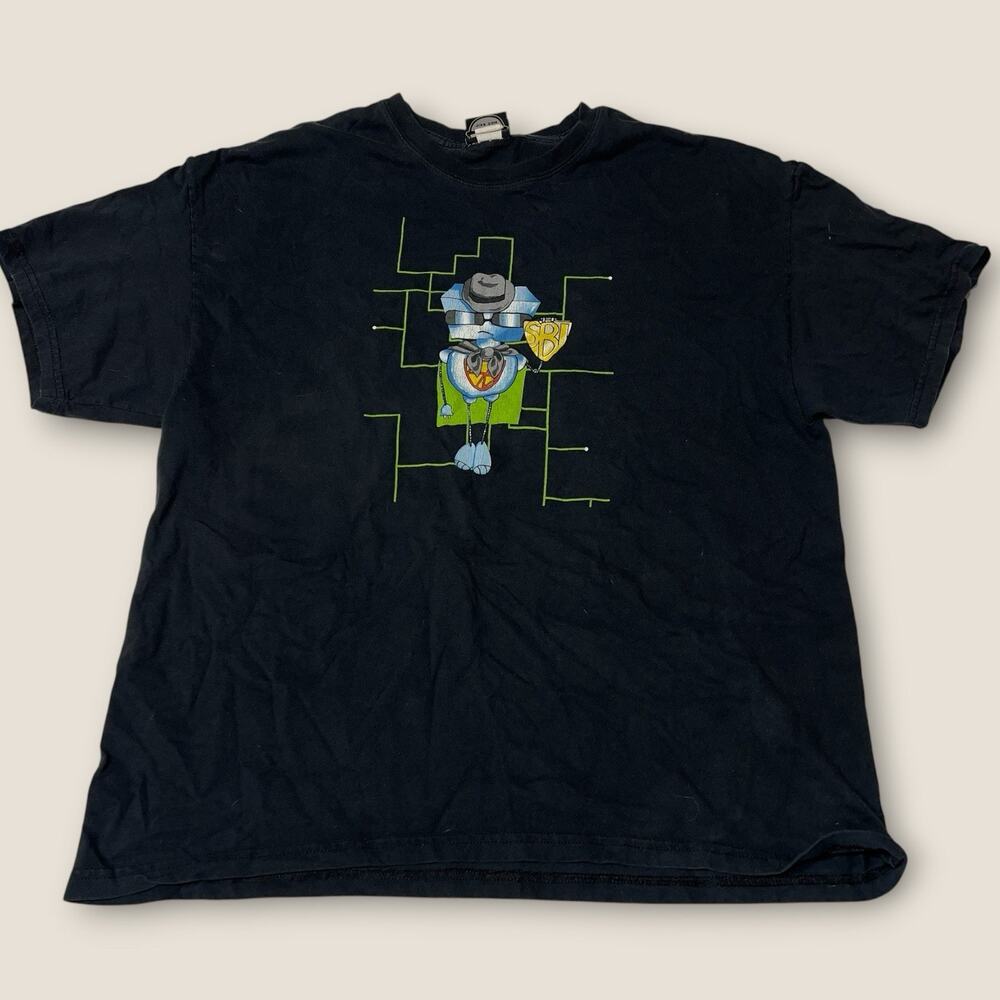 Jinx Spybot Search and Destroy Vintage Graphic T-Shirt Black Mens Size XL